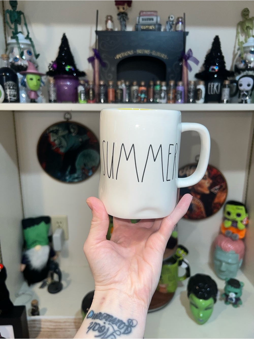 Rae Dunn White Ceramic Mug with 'SUMMER' Script